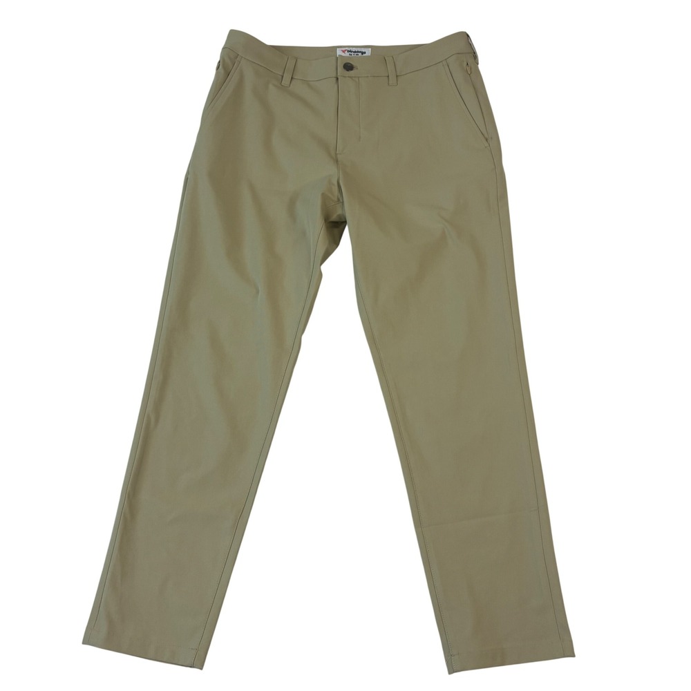 Birddogs Slim Pants Mens 32x29 Khaki Tan Performance Golf Chino Trousers